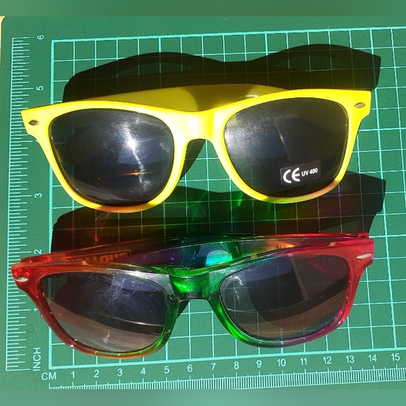 2 for 1 boozy swag rainbow and lime green sunglasses. Happy Pride! - Picture 5 of 13
